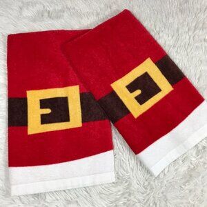 Set of 2 Holiday Time Santa's Belt 100% Cotton Towels